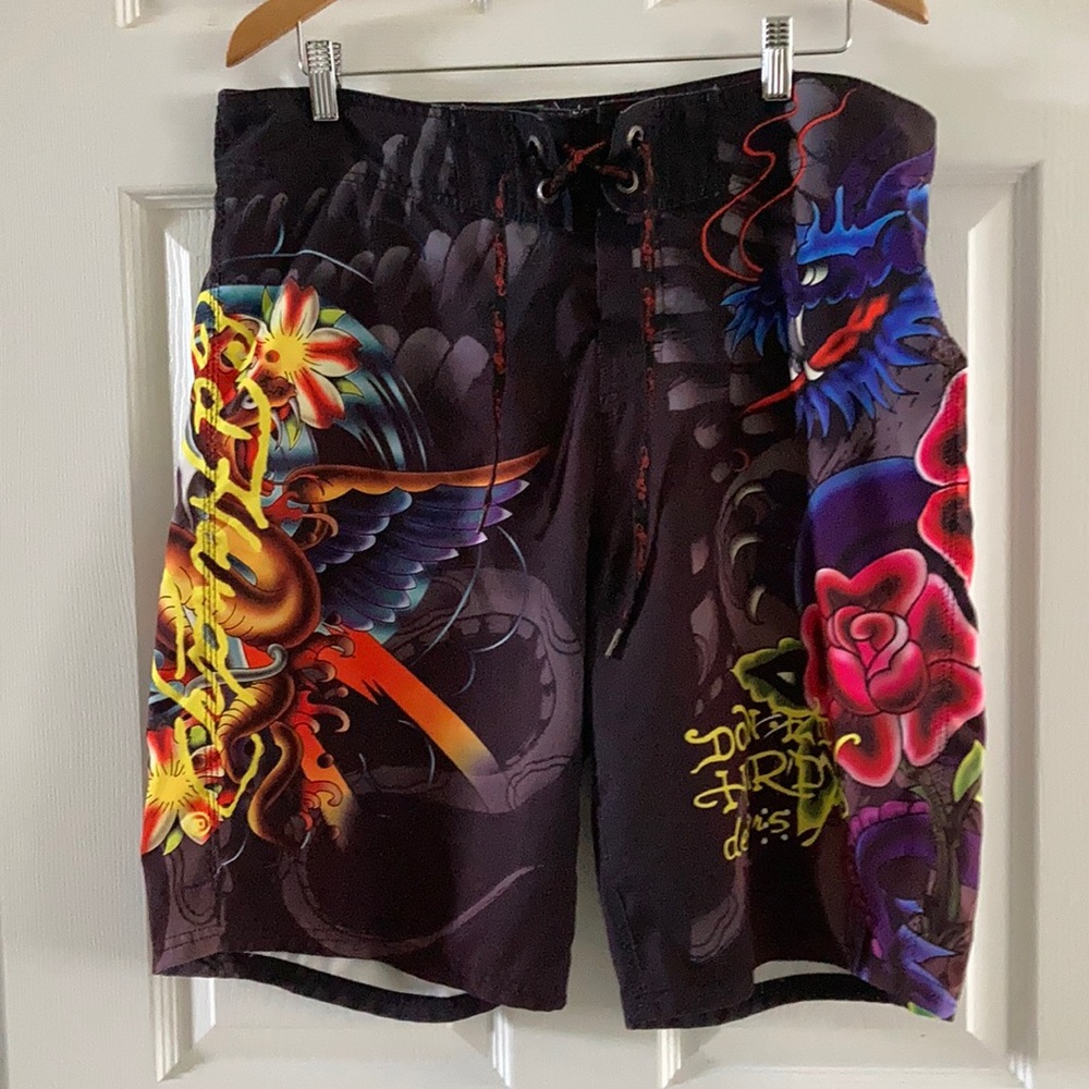 Ed Hardy Board Shorts Sz 36 by Christian Audigier